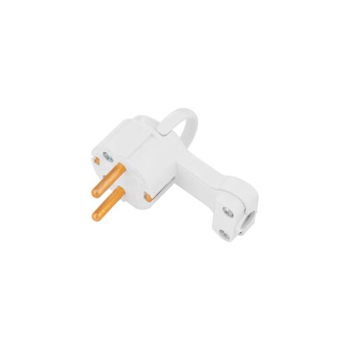 Вилка В16-061 белая плоская (16А)