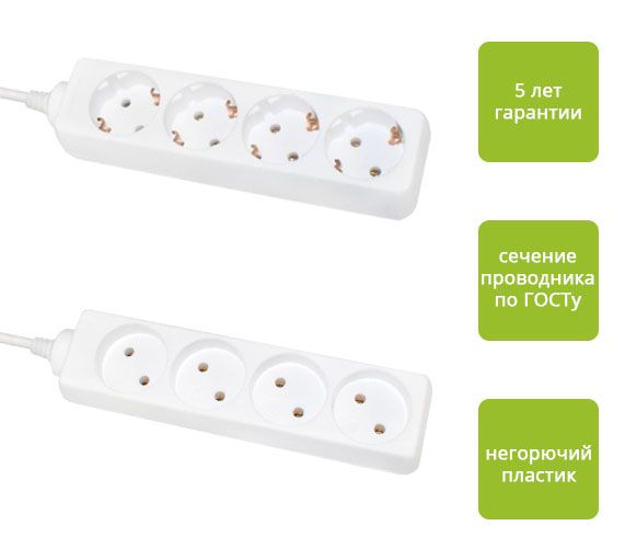 Удлинитель ETP 4 гнезда 